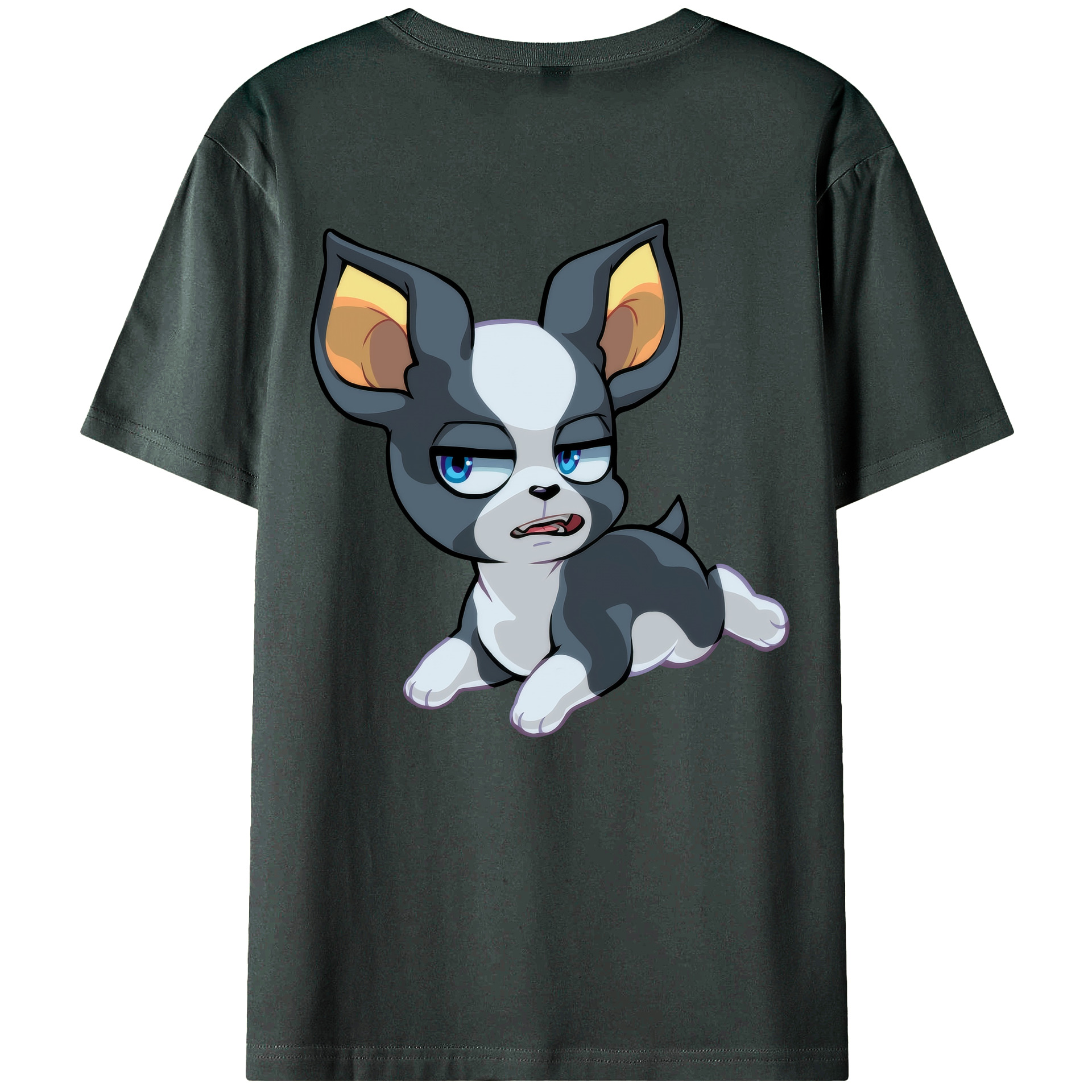 （画像用） ジョジョの奇妙な冒険 イギー JoJo's Bizarre Adventure Iggy 綿100％ メンズ半袖Tシャツ（バックプリント） 通気性